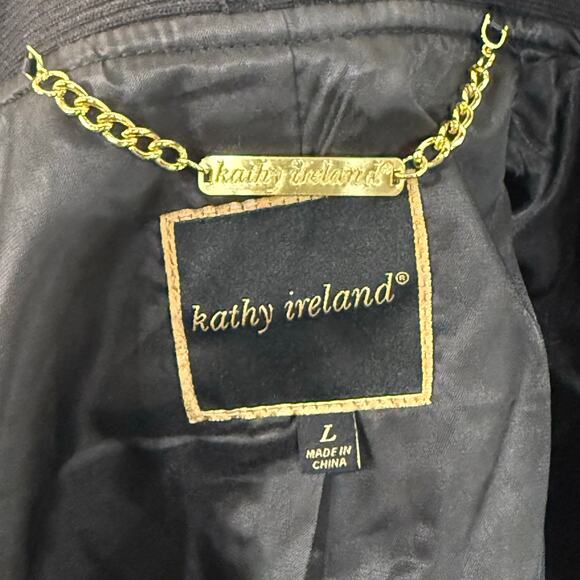 Kathy Ireland Tweed Wool Blend Coat Duster Jacket Houndstooth Heritage NWT L - Picture 4 of 7